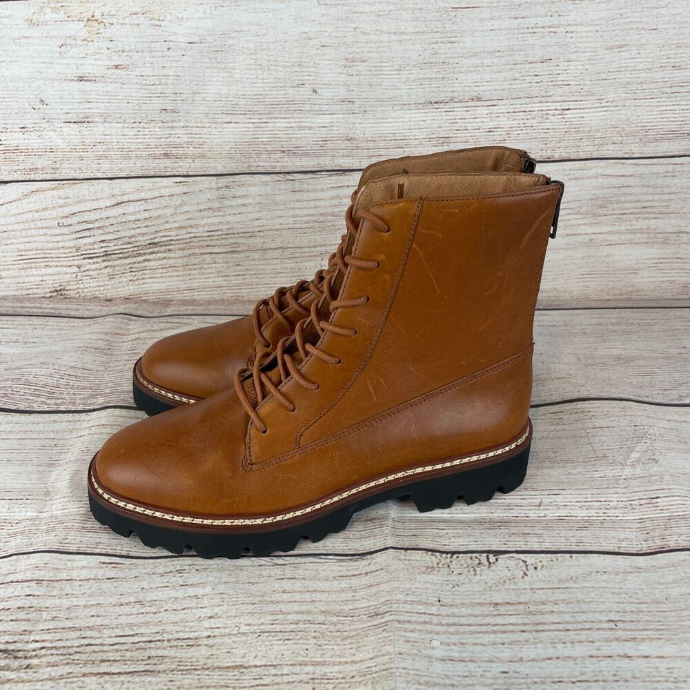 Madewell The Citywalk Lugsole Lace Boots Sz 6 Brown Leather - Picture 6 of 9